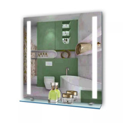 Дзеркало з LED підсвіткою та поличкою L Фіджи 600х400 мм
