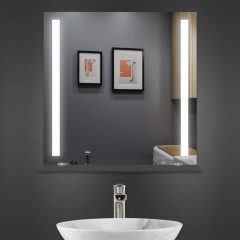 Дзеркало з LED підсвіткою та поличкою L Фіджи 500х500 мм (12078026)