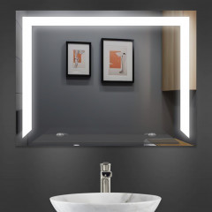 Дзеркало з LED підсвіткою та полицею L SR-04 1000х800 мм