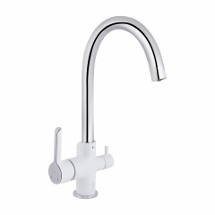 Смеситель для кухни Qtap Grand с подключением для питьевой воды QTGRA362CRW45668 Chrome/White