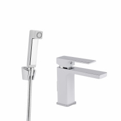 Смеситель для раковины Qtap Gemini (с гигиеническим душем) QTGEM272CRW45691 Chrome/White