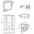 Гидромассажный бокс Lidz Tani SBM90x90.SAT.HIGH.FR, стекло Frost 4 мм